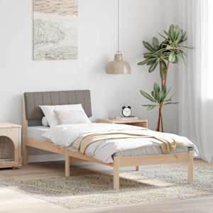 Rám postele Hnědá a taupe 80 x 200 cm Masivní borovicové dřevo - obrázek 1