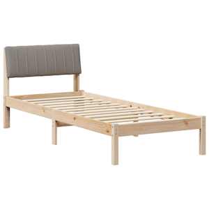 Rám postele Hnědá a taupe 80 x 200 cm Masivní borovicové dřevo - obrázek 2