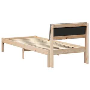 Rám postele Hnědá a taupe 80 x 200 cm Masivní borovicové dřevo - obrázek 7
