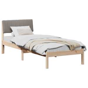 Rám postele Hnědá a taupe 80 x 200 cm Masivní borovicové dřevo - obrázek 3