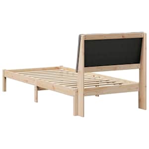 Rám postele Hnědá a taupe 100 x 200 cm Masivní borovicové dřevo - obrázek 7