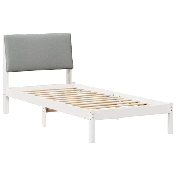 vidaXL Beti raam peaga Valge ja helehall 100 x 200 cm M&auml;nnipuit
