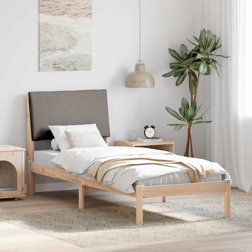Paturi & cadre pat - Cadru de pat Maroniu și taupe 75 x 190 cm Lemn masiv de pin