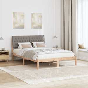 Rám postele s čelo Taupe 140 x 200 cm Masivní borové dřevo - obrázek 4