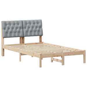 Rám postele Světle šedá 120 x 200 cm Masivní borové dřevo - obrázek 2
