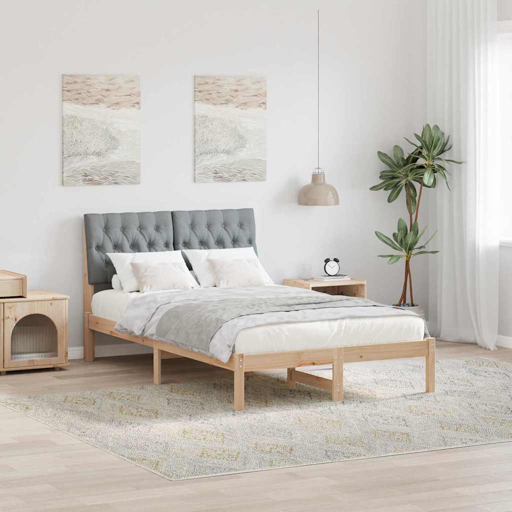 Paturi & cadre pat - Cadru de pat cu tăblie tapițată cu headboard Maro 120 x 190 cm