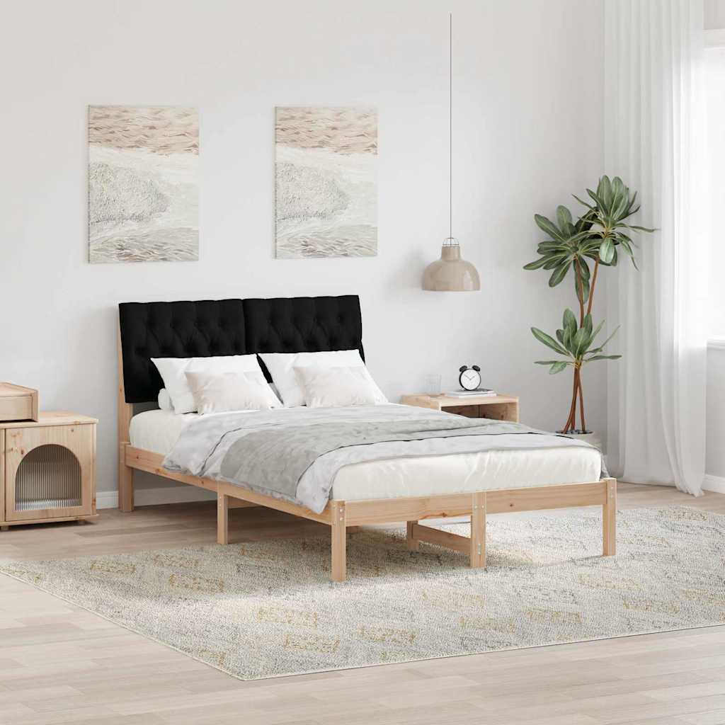 Paturi & cadre pat - Cadru de pat cu tăblie tapițată cu headboard Maro 120 x 190 cm