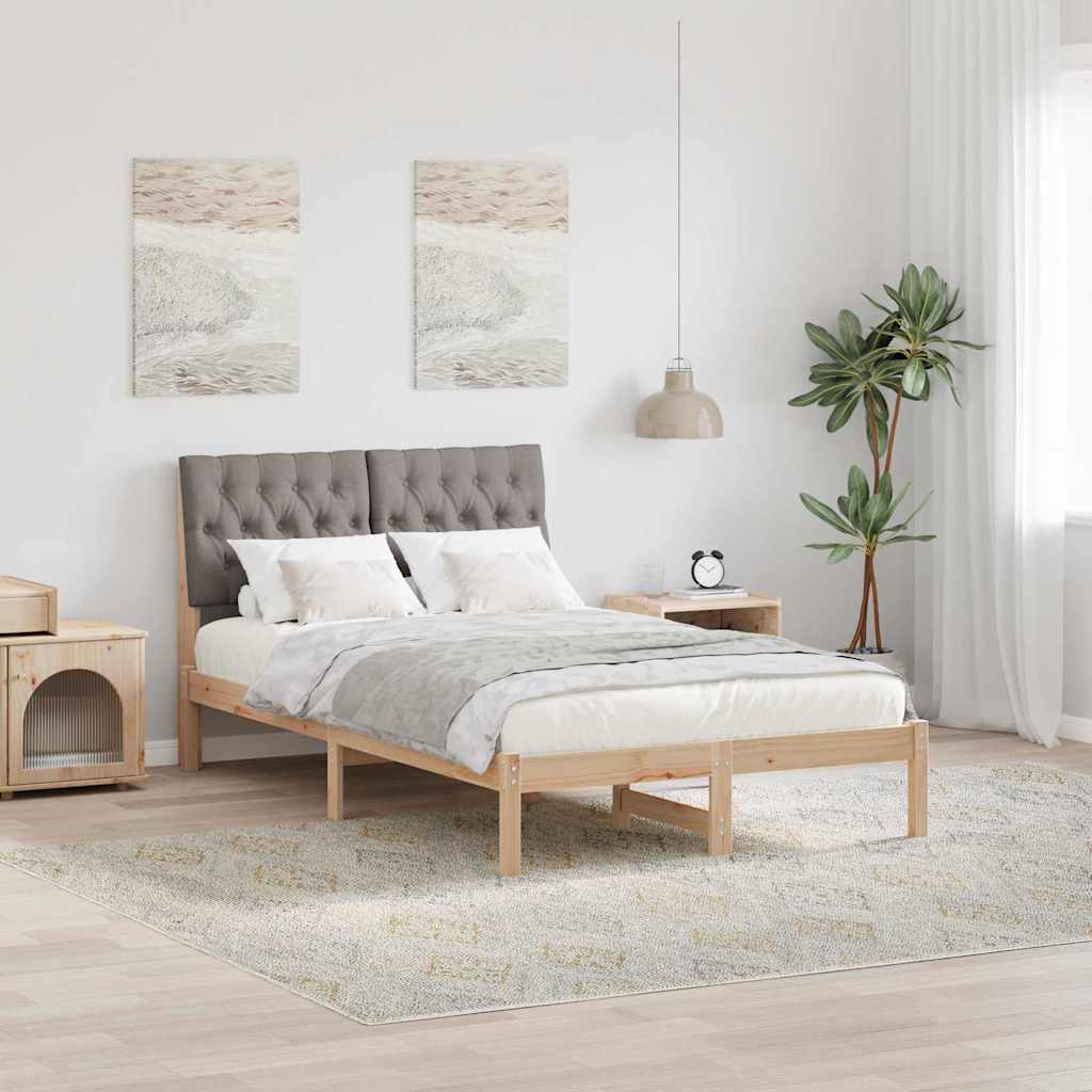Paturi & cadre pat - Cadru de pat cu tăblie tapițată cu headboard Maro 120 x 190 cm