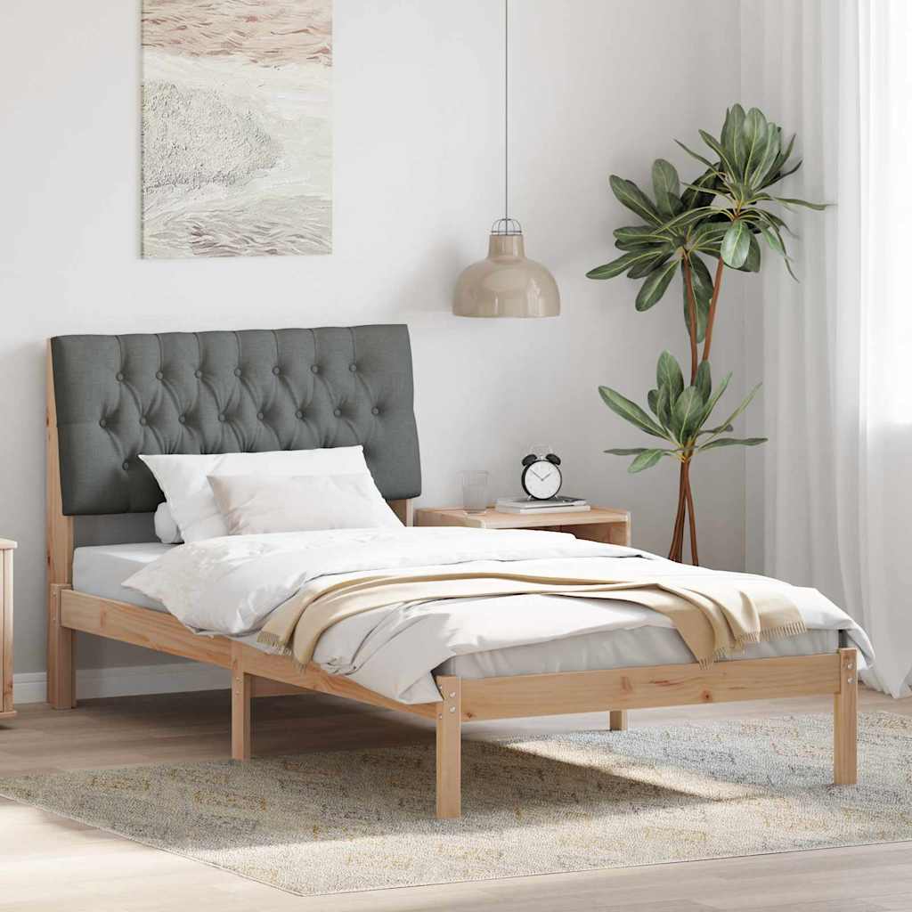 Paturi & cadre pat - Cadru de pat cu tăblie tapițată cu headboard Maro 100 x 200 cm