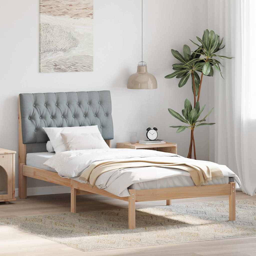 Paturi & cadre pat - Cadru de pat cu tăblie tapițată cu headboard Maro 90 x 200 cm