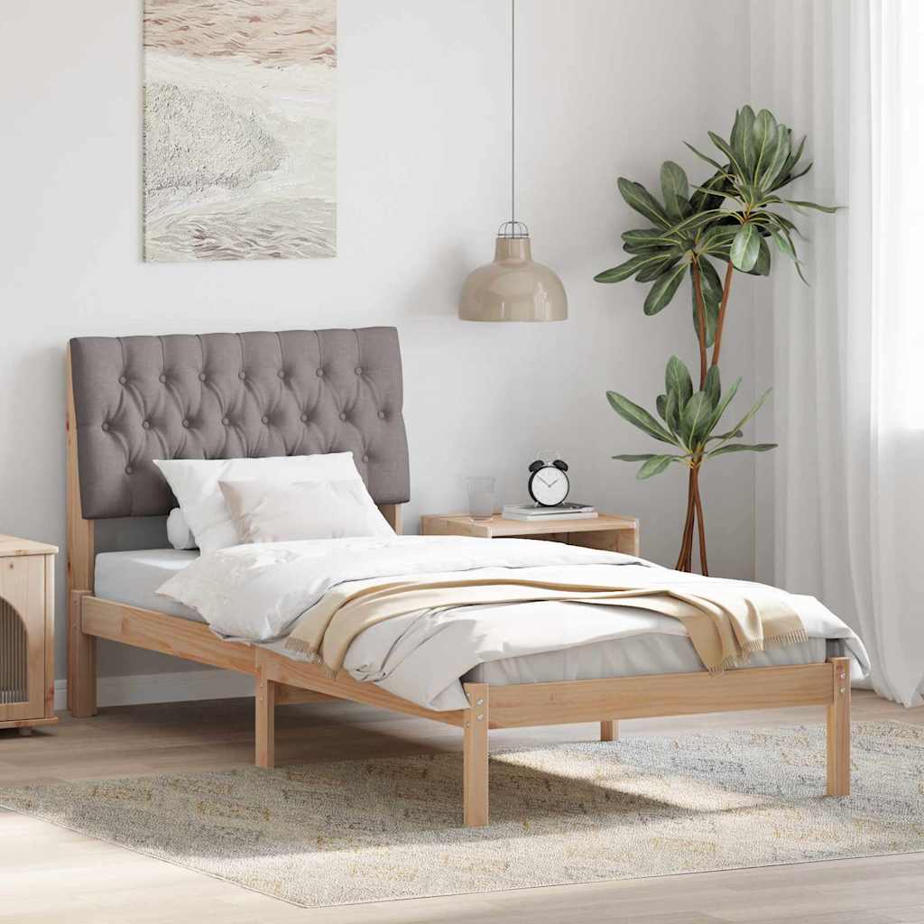 Paturi & cadre pat - Cadru de pat cu tăblie tapițată cu headboard Maro 90 x 200 cm