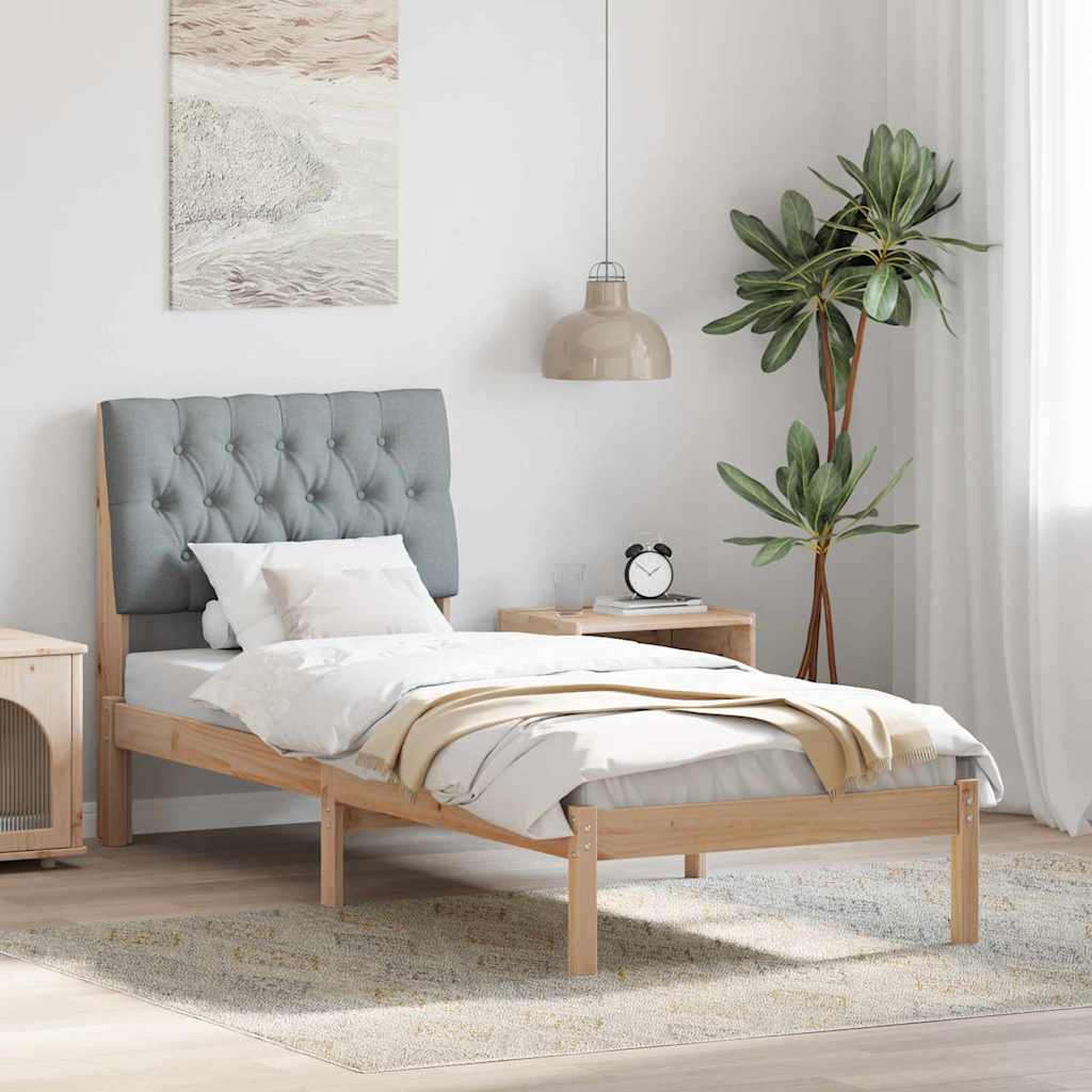 Paturi & cadre pat - Cadru de pat cu tăblie tapițată cu headboard Maro 80 x 200 cm