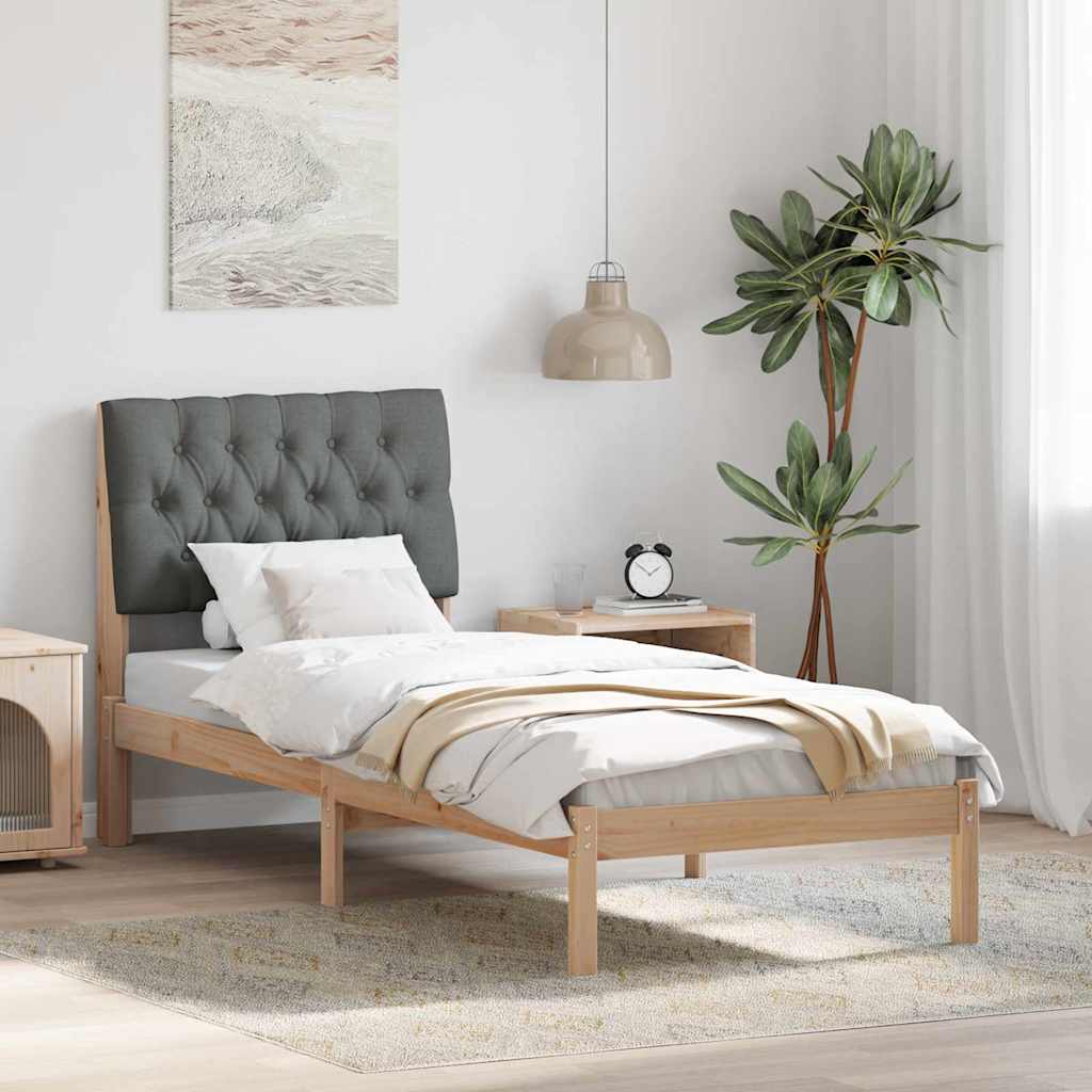 Paturi & cadre pat - Cadru de pat cu tăblie tapițată cu headboard Maro 80 x 200 cm