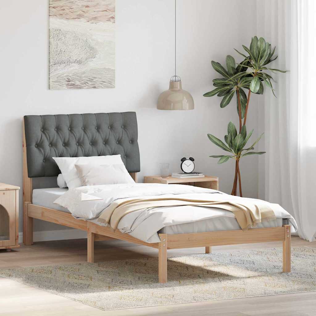 Paturi & cadre pat - Cadru de pat cu tăblie tapițată cu headboard Maro 90 x 190 cm