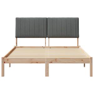Rám postele s čelo Tmavě šedá 140 x 200 cm Masivní borové dřevo - obrázek 5