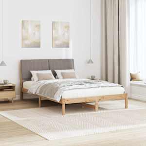 Rám postele s čelo Taupe 140 x 200 cm Masivní borové dřevo - obrázek 4