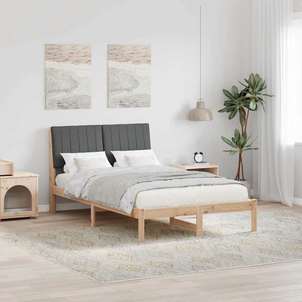 Paturi si accesorii - Cadru de pat cu headboard Maro 120 x 200 cm țesătură