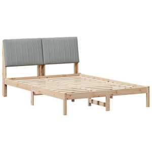 Rám postele Světle šedá 140 x 190 cm Masivní borové dřevo - obrázek 2