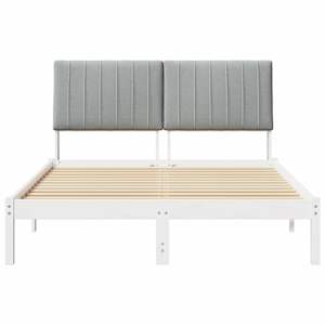 Rám postele Světle šedá 140 x 190 cm Masivní borové dřevo - obrázek 5