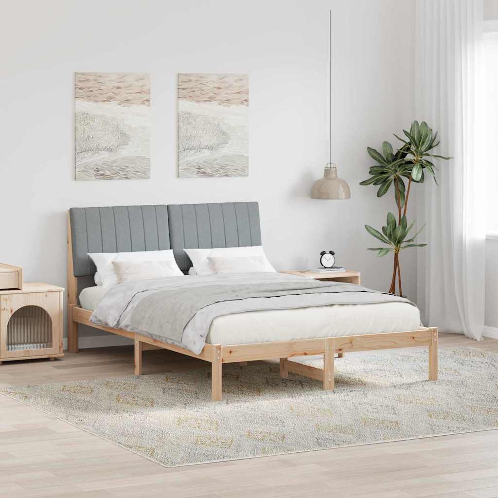 Paturi si accesorii - Cadru de pat cu headboard Maro 135 x 190 cm țesătură
