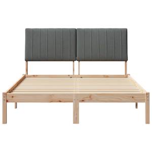 Rám postele s čelo Hnědá 135 x 190 cm Masivní borové dřevo - obrázek 5