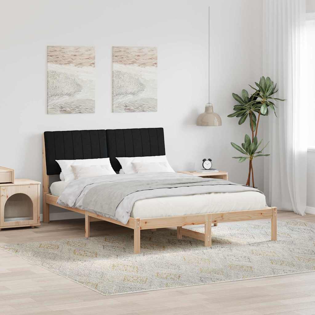 Paturi si accesorii - Cadru de pat cu headboard Maro 135 x 190 cm țesătură