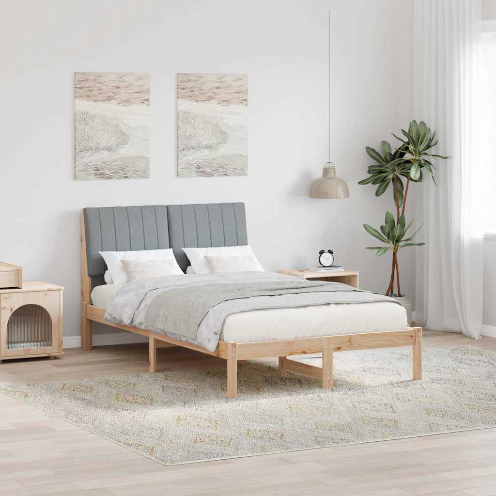 Paturi si accesorii - Cadru de pat cu headboard Maro 120 x 190 cm țesătură