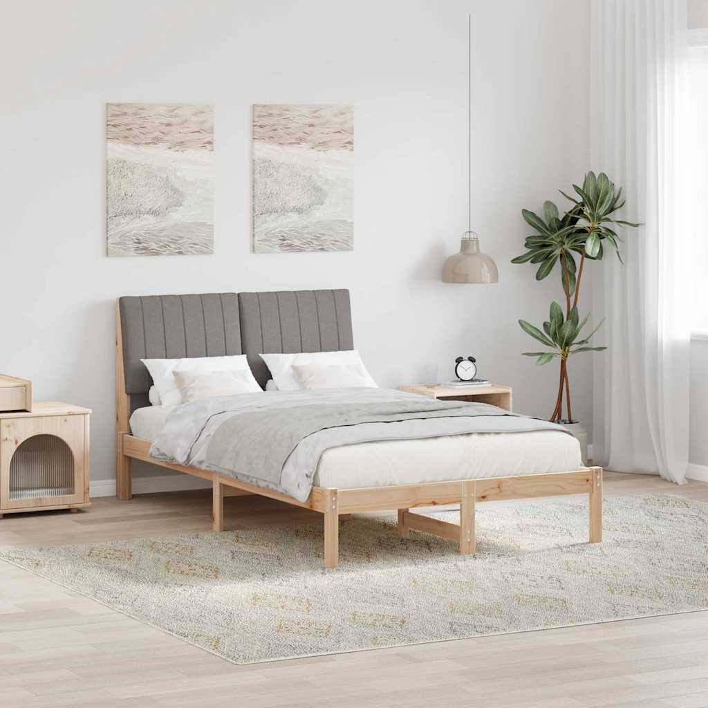 Paturi si accesorii - Cadru de pat cu headboard Maro 120 x 190 cm țesătură
