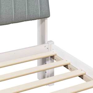 Rám postele s čelo Bílá 120 x 190 cm Masivní borové dřevo - obrázek 8