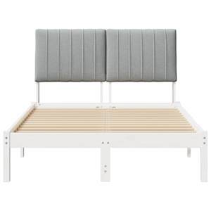Rám postele s čelo Bílá 120 x 190 cm Masivní borové dřevo - obrázek 5
