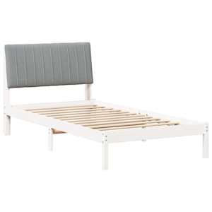 Rám postele s čelo Bílá 100 x 200 cm Masivní borové dřevo - obrázek 2