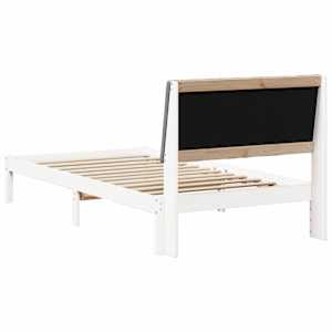 Rám postele s čelo Bílá 100 x 200 cm Masivní borové dřevo - obrázek 7