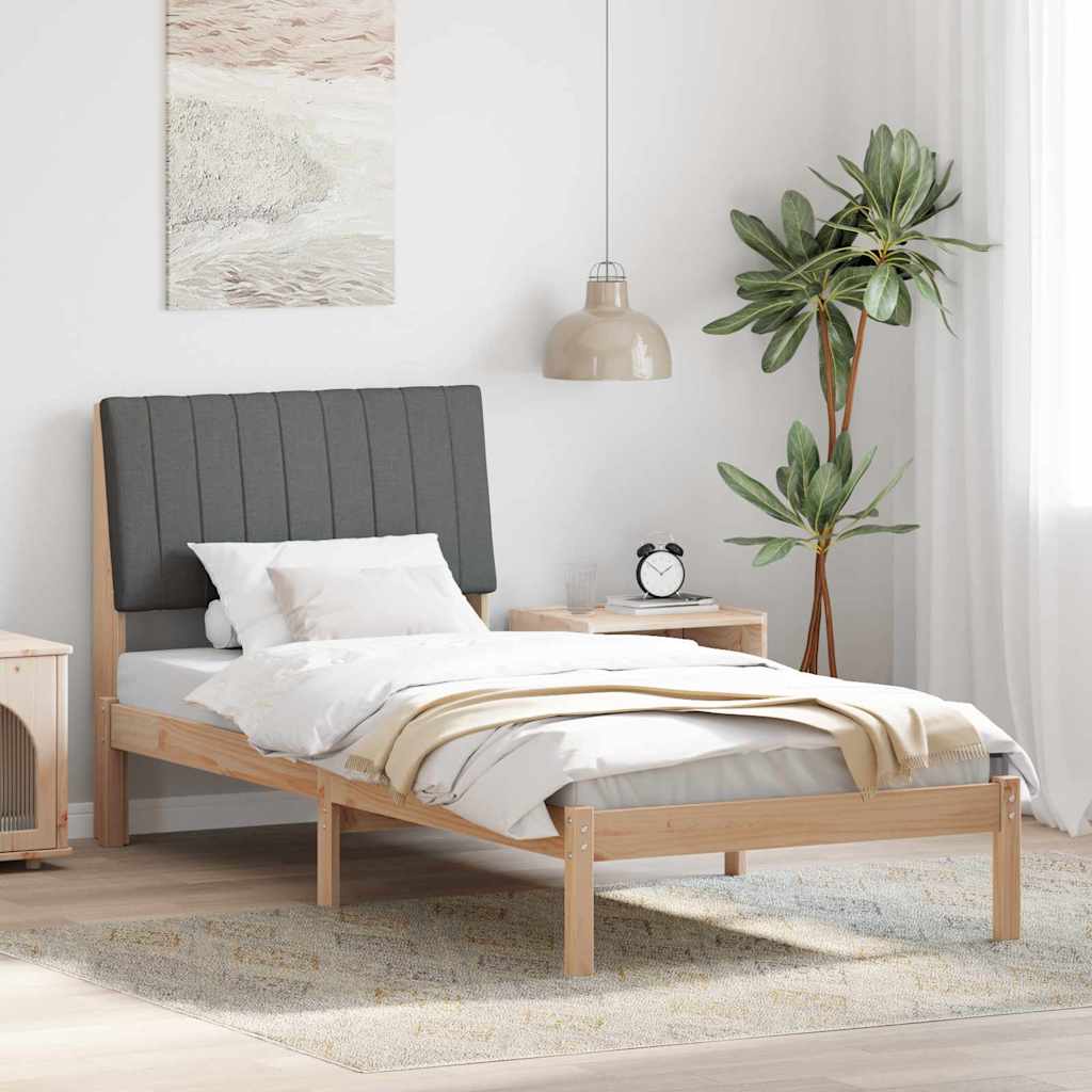 Paturi si accesorii - Cadru de pat cu headboard Maro 90 x 200 cm țesătură