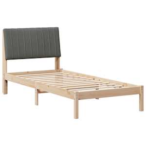 Rám postele s čelo Hnědá 90 x 200 cm Masivní borové dřevo - obrázek 2