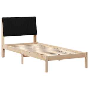 Rám postele s čelo Hnědá 90 x 200 cm Masivní borové dřevo - obrázek 2