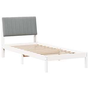 Rám postele s čelo Bílá 90 x 200 cm Masivní borové dřevo - obrázek 2