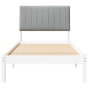 Rám postele s čelo Bílá 90 x 200 cm Masivní borové dřevo - obrázek 5