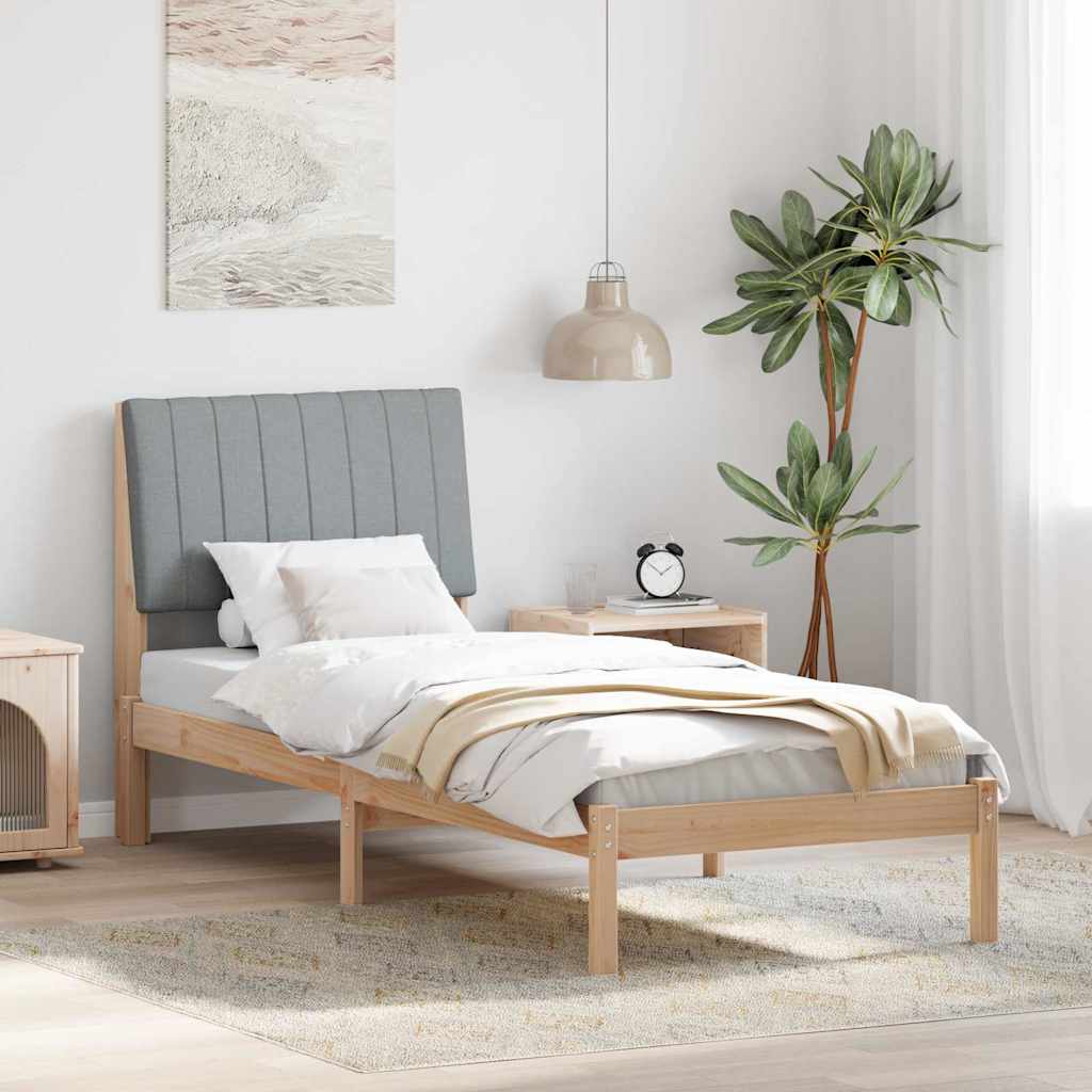 Paturi si accesorii - Cadru de pat cu headboard Maro 80 x 200 cm țesătură