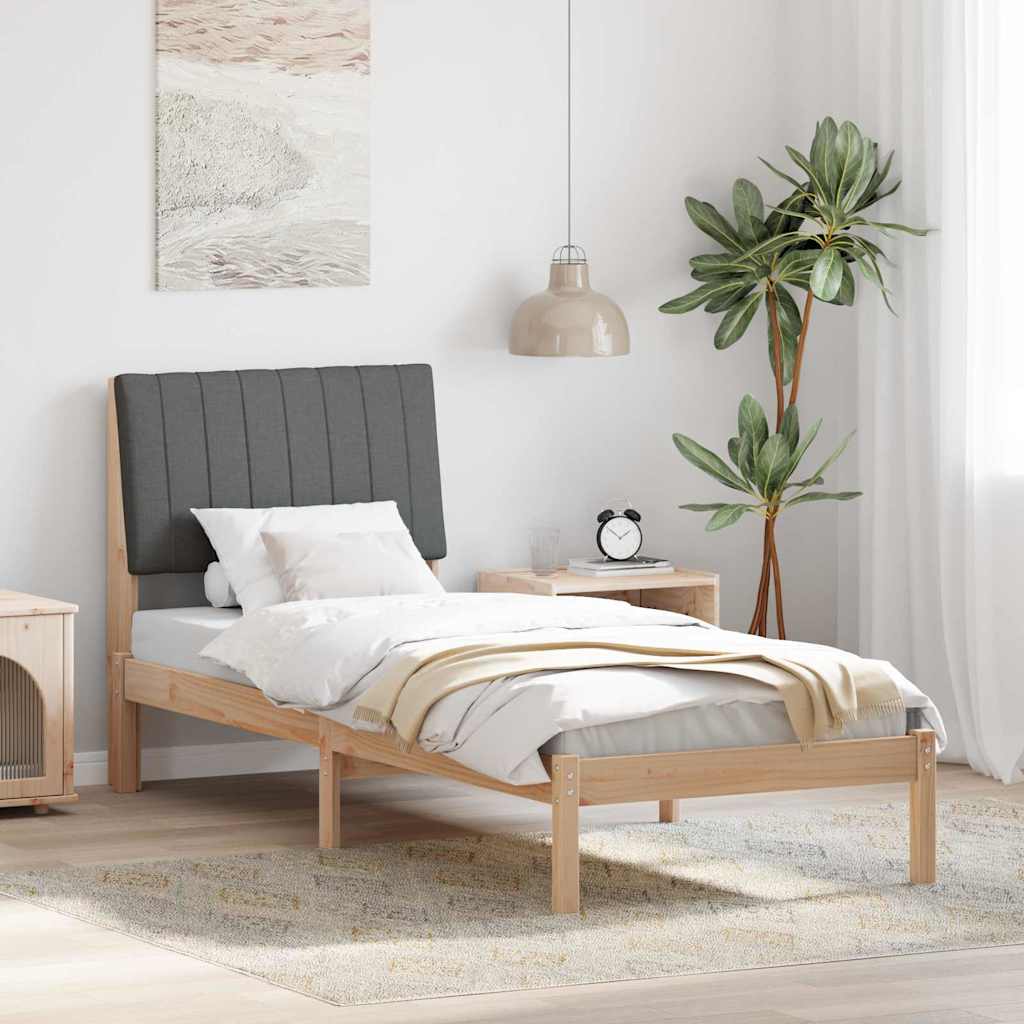 Paturi si accesorii - Cadru de pat cu headboard Maro 80 x 200 cm țesătură