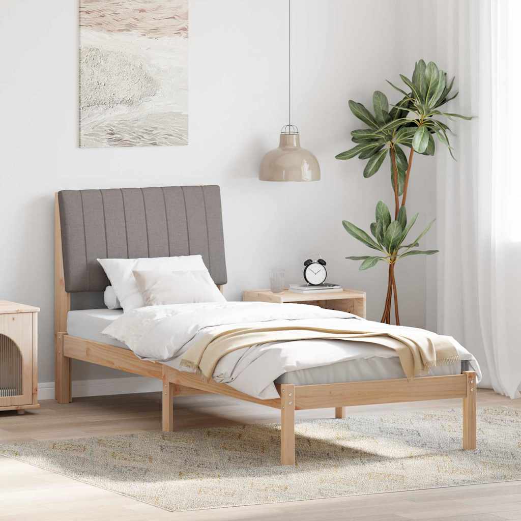 Paturi si accesorii - Cadru de pat cu headboard Maro 80 x 200 cm țesătură