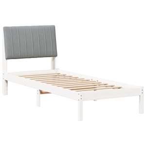 Rám postele s čelo Bílá 80 x 200 cm Masivní borové dřevo - obrázek 2