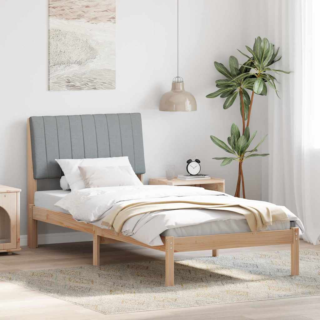 Paturi si accesorii - Cadru de pat cu headboard Maro 90 x 190 cm țesătură