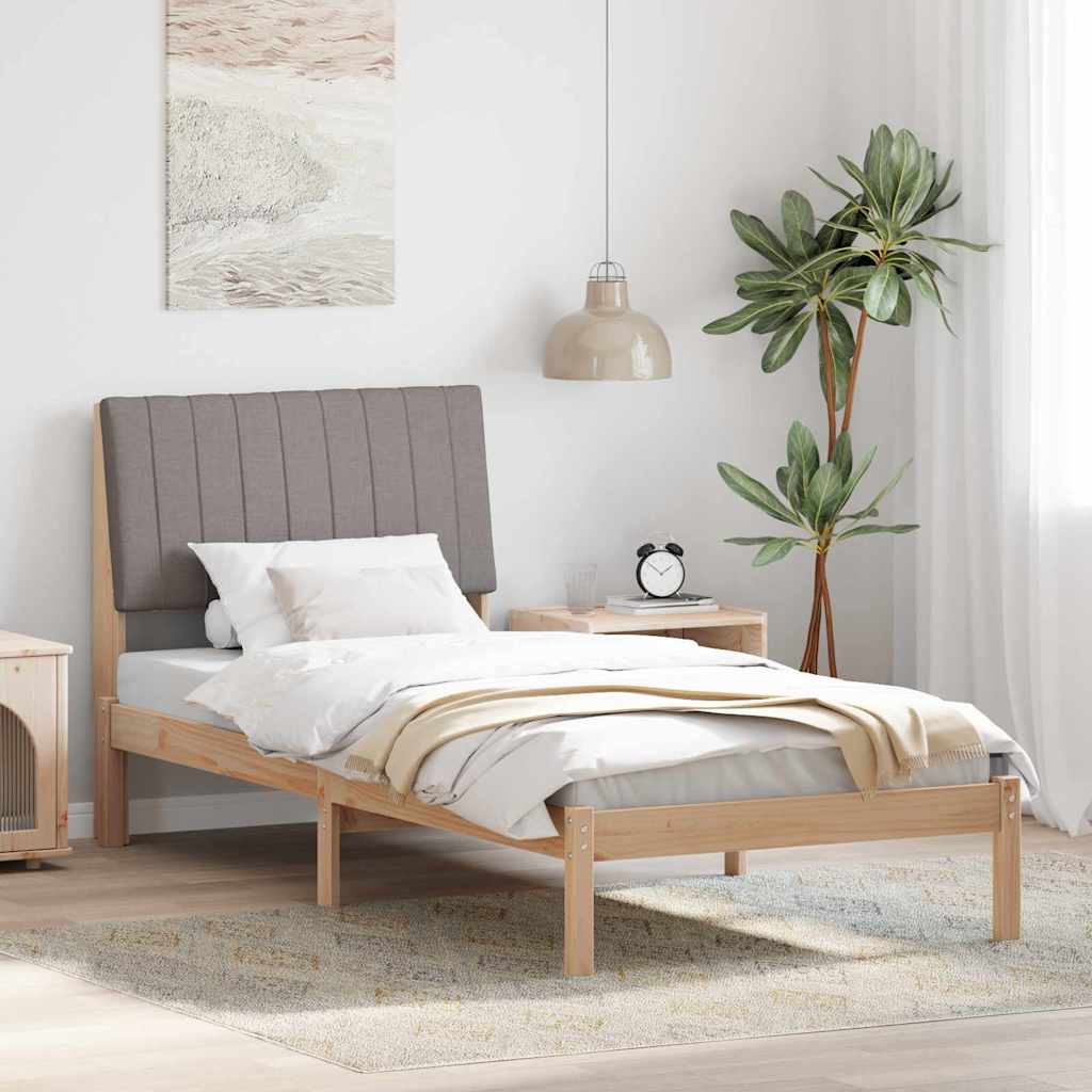 Paturi & cadre pat - Cadru de pat cu headboard Maro 90 x 190 cm țesătură