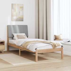 Rám postele s čelo Hnědá 75 x 190 cm Masivní borové dřevo - obrázek 4