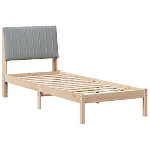 Rám postele s čelo Hnědá 75 x 190 cm Masivní borové dřevo - obrázek 2