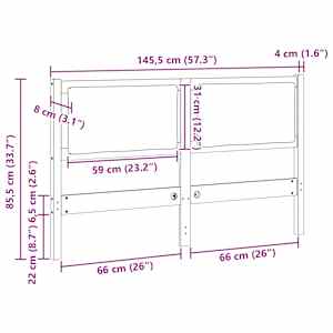 Čelo postele Jiný Hnědá 140 cm Masivní borovicové dřevo - obrázek 11