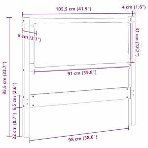 Čelo postele Jiný Hnědá 100 cm Masivní borovicové dřevo - obrázek 11
