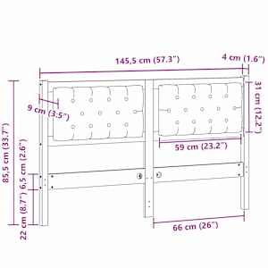 Čelo postele Jiný Hnědo-černá 140 cm Masivní borovicové dřevo - obrázek 11