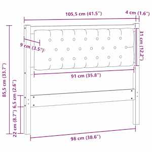 Čelo postele Jiný Hnědá a světlá šedá 100 cm - obrázek 11