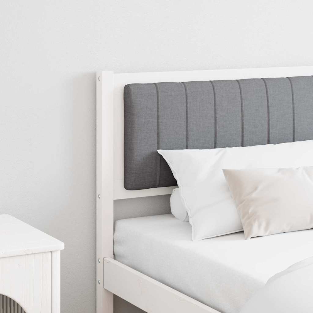 vidaXL Tăblie tapițată cu headboard Alb 180 cm Lemn de pin masiv